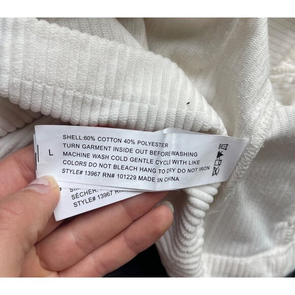 Stoosh Western Fringe Corduroy Jacket Sz L Ivory Cropped Coastal Cowgirl Rodeo - Picture 8 of 8